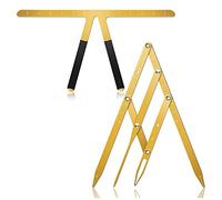 Zwfjcmsa 2PCS Eyebrow Ruler 3-Point Positioning Ruler Eyebrow Golden Proportion Caliper Ruler Brow Caliper Measuring Tool Gold