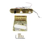Zwfjcmsa 6 String Roller Saddle Guitar Prewired Control Plate and Bridge Plate TL Electric Guitar Replacement Parts Gold