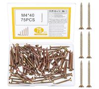 ZWFSDM Self-Tapping Screws - Corrosion Resistant Color Zinc Plated Carbon Steel Screws for Wood/Metal/Plastic - Ideal for Construction,Home Renovation & DIY Projects (M4*40)