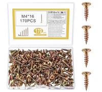 ZWFSDM Self-Tapping Screws - Corrosion Resistant Color Zinc Plated Carbon Steel Screws for Wood/Metal/Plastic - Ideal for Construction,Home Renovation & DIY Projects (M4*16)