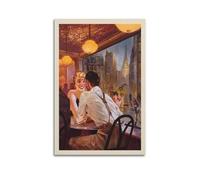 ZWFYMX Vintage Love Poster Paris When It Rains Poster Decorative Painting Canvas Wall Posters And Art Picture Print Modern Family Bedroom Decor Posters 12x18inch(30x45cm)