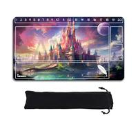 ZWHDSLC Playmats Compatible for Lorcana Size 24x14 Inches TCG Gaming Mat, Non-Slip Rubber with Zones Play Mat and Free Storage Bag (DIS45-zone1, 24 x 14 in)