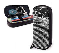 ZWHSY The Raven by Edgar Allan Poe Large Capacity Pencil Case PU Leather Functional Stationery Bags