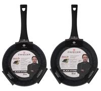 ZWIEGER BLACK STONE SET OF FRYPANS 2 PCS FRYING PANS 24 AND 28 CM ALUMINIUM PAN