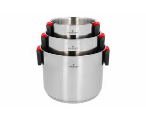 ZWIEGER KOMPACT AN INNOVATIVE SET OF POTS 6 PCS COOKWARE SET WITH GLASS LIDS POT