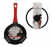 ZWIEGER OBSIDIAN FRYING PAN 24 CM + ORIGINAL GLASS LID DIE-CAST ALUMINIUM NEW
