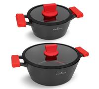 ZWIEGER OBSIDIAN SET OF POTS 4 PCS 20/28 CM COOKWARE ALUMINIUM STEWPOTS LIDS POT