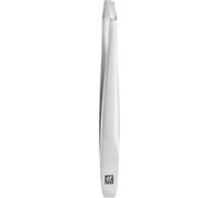 ZWILLING Angled Tweezers (for eyebrow plucking, textured, perfectly calibrated tips, hypoallergenic), Premium, Silver, 90 mm