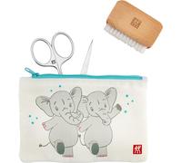 ZWILLING Baby and Children's Nail Scissors Set (for Safe Nail Care, 3-Piece with Nail File and Nail Brush, Gift Set), Premium, White