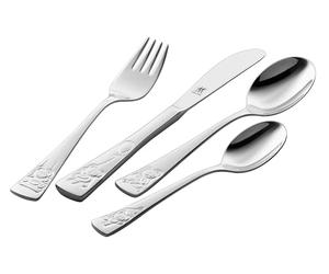 ZWILLING Children's Embossed Teddy Cutlery, Stainless Steel, 4-pcs