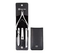 ZWILLING CLASSIC 4-pcs Calf leather Snap fastener case black