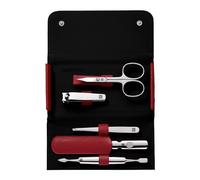 ZWILLING CLASSIC 5-pcs Calf leather Snap fastener case red