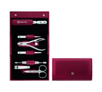 ZWILLING CLASSIC 7-pcs Calf leather Snap fastener case red