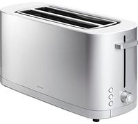 ZWILLING ENFINIGY Toaster with 3 Automatic Programmes, 7 Browning Levels and Shut-Off Function, Long Slot Toaster for 4 Short or 2 Long Slices, Silver (without Bun Attachment)