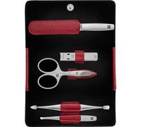 Zwilling Estuche Con Cierre A Presión, Piel Legítima, Rojo, 5 Piezas