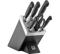 Zwilling J A Henckels Four Star 7 Piece Knife Block Set with KiS Technology, Black