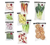 ZWILLING Fresh & Save Set 10-pc Vacuum Sealer Bags for Food, Reusable Sous Vide & Snack Bags, Dishwasher Safe, Assorted, Clear