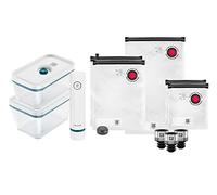 ZWILLING Fresh & Save Vacuum Starter Set for Food, 11-Piece, Blue | Pump, Glass Containers, Wine Sealer, Vacuum Bags, Various Sizes