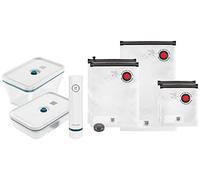ZWILLING Fresh & Save Vacuum Starter Set for Food, 8-Piece, Blue | Pump, Glass Container, Plastic Lunch Box, Vacuum Bags