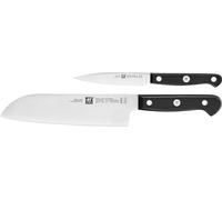 ZWILLING Gourmet Knife Set, 2 pieces (Paring/Garnishing Knife 10 cm, Santoku Knife 18 cm), Special Stainless Steel, Ergonomic Plastic Handle, Black - Made in Germany