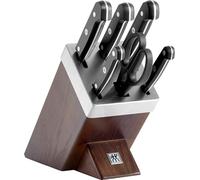 ZWILLING Gourmet Self-Sharpening Knife Block, 7 Pieces, Special Stainless Steel, Made in Germany, Brown