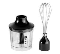 ZWILLING Accessory Set for Hand Blender, 2-piece: chopper attachment & whisk attachment, Stainless Steel/Black