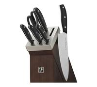 ZWILLING Henckels International Definition Self-Sharpening Knife Block | 7-Piece Set: 5 Knives, 1 Pair of Scissors, 1 Wooden Block, Brown