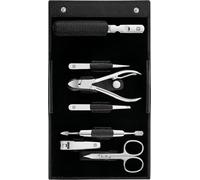 ZWILLING Manicure and Pedicure Set, Travel Case Set, Nail Care, Leather, 7 Pieces, Black
