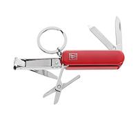 ZWILLING Manicure Pedicure Multi-Tool (key ring with nail scissors, nail clipper and nail file), Red, 60 mm
