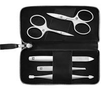 ZWILLING Manicure Pedicure Set 5-Piece Nail Scissors & Nail File, Vegan Apple Leather Case, Black