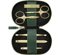 ZWILLING Manicure Pedicure Set 6-Piece Nail Scissors Vegan Apple Leather Case Green
