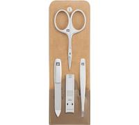 ZWILLING 4 Piece Manicure Set Cowhide Leather with Zip Premium Taupe
