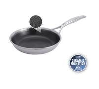 ZWILLING Peak Frying Pan 20 cm, Stainless Steel, Non-Stick Honeycomb Coating, Particularly Scratch-Resistant, Suitable for All Cookers, Suitable for Induction, Silver/Black