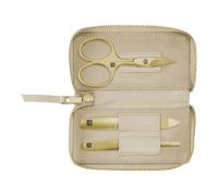 ZWILLING PREMIUM 3-pcs Leather Zip fastener case off-white