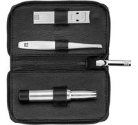 ZWILLING Premium 3 Piece Manicure Set Cowhide Leather with Zip Closure Black