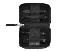 ZWILLING PREMIUM 4-pcs Leather Zip fastener case black
