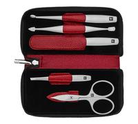ZWILLING PREMIUM 5-pcs Calf leather Snap fastener case red