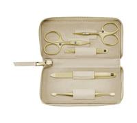 ZWILLING PREMIUM 5-pcs Leather Zip fastener case off-white