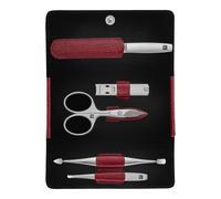 ZWILLING PREMIUM 6-pcs Calf leather Snap fastener case red