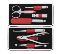 ZWILLING PREMIUM 8-pcs Calf leather Snap fastener case red