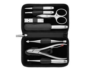 ZWILLING PREMIUM 8-pcs Nappa leather Zip fastener case black