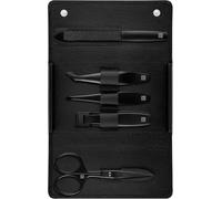 ZWILLING Premium Black Edition 5 Piece Manicure Set Travel Face and Beard Hair with Nail Clippers and Beard Scissors