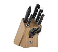 ZWILLING Professional S Knife Block, 7-Piece, Made in Germany | With Scissors and Sharpening Steel, Special Formula Stainless Steel, Bamboo Wood
