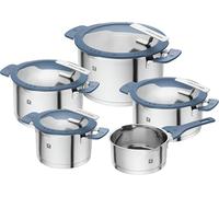 ZWILLING Simplify 5-Piece Saucepan Set with Pouring Function, Stay Cool Handles, Induction Safe, Stainless Steel, Dove Blue