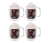 ZWILLING Sorrento Plus 4-pc 12oz. Double Wall Glass Coffee Mug Set