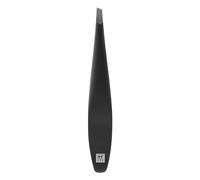 ZWILLING Tweezer (Slanted tip, Removal of Eyebrow Hair and splinters, Extended Handle Width, Hypoallergenic), Premium, Black, 100 mm