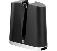 ZWILLING V-Edge Knife Sharpener with Ceramic Sharpening Stones, Suitable for European and Japanese Knives, Black