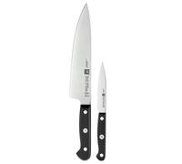 ZWILLING Gourmet Knife Set, 2 pieces (Paring/Garnishing Knife 10 cm, Chef's Knife 20 cm), Special Stainless Steel, Ergonomic Plastic Handle, Black - Made in Germany