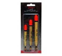 ZWIM 3pcs Loaded Balsa Pellet Waggler Carp Fishing Float Set with Float Adaptor & Hi-Viz Tips - Strong Durable - Buoyant & Stable [21-0009]