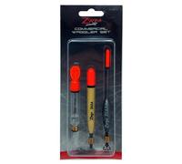 ZWIM Fishing - 3pcs Loaded Commercial Assorted Pellet Waggler Carp Fishing Float Set with Float Adaptor & Hi-Viz Tips - Strong Durable - Clear Balsa & Black Body Stem [21-0010]